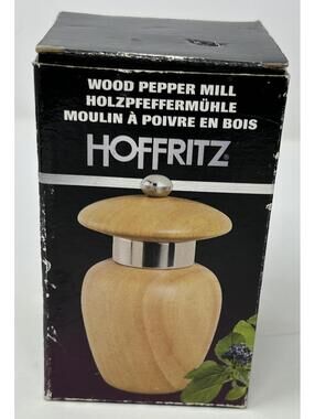 Hoffritz Brand Wood Pepper Mill Grinder Available as Collectible Item